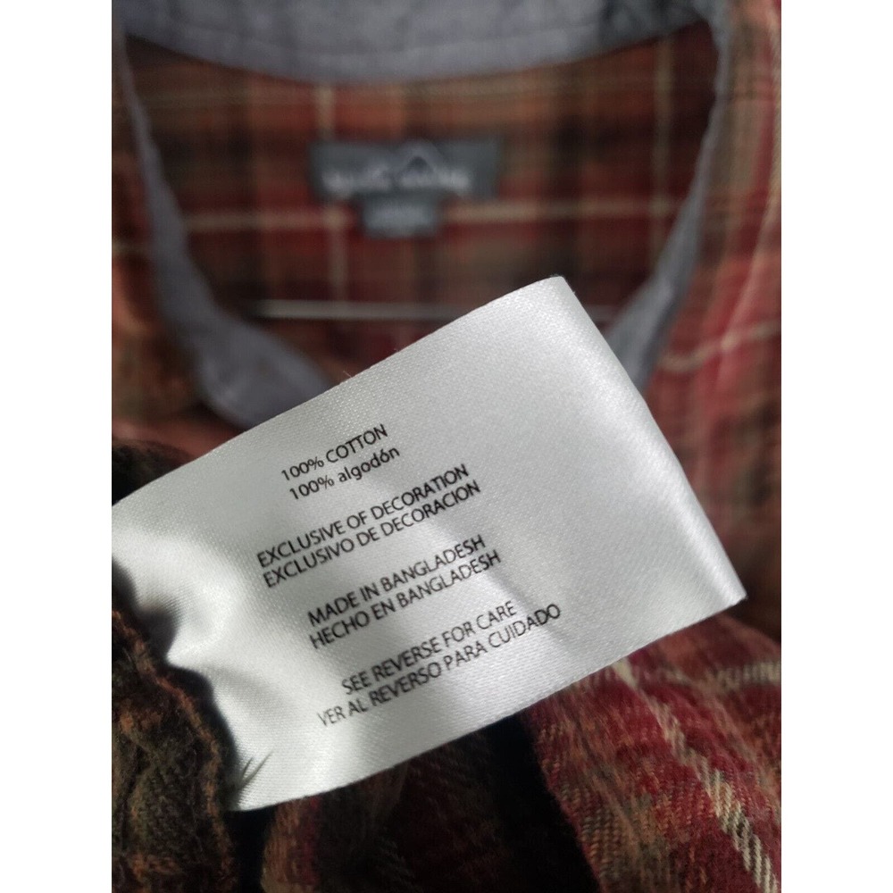 Eddie Bauer Flannel Size Large Plaid Button Down Outdoor‎ Wilderness Edition - Picture 5 of 7